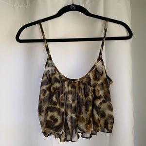Show Me Your Mumu Leopard Crop Top (sheer)